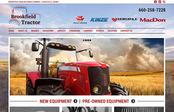 Thumbnail of the website design mockup for Brookfield Tractor