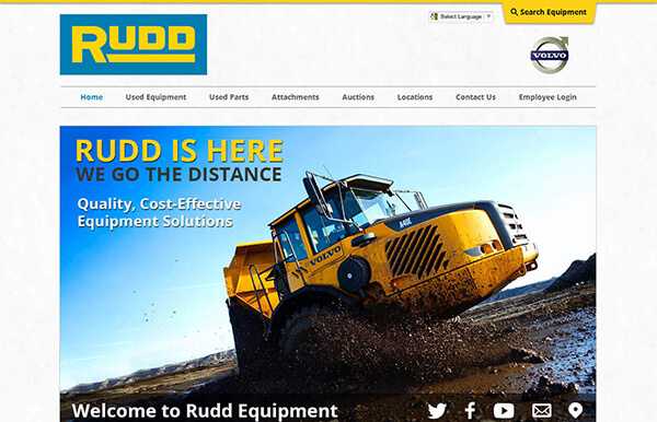 Thumbnail of the website design mockup for Rudd Equipment